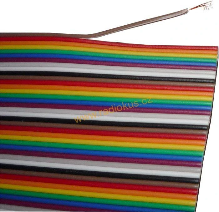 Plochý vodič 40x0,128 mm2 26AWG , barevný , šířka 55mm , Dupont / PNLY