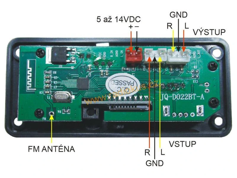 M 501C - FM rádio, přehrávač MP3 s bluetooth 5.0, dálkové ovládání, napájení 5-14V