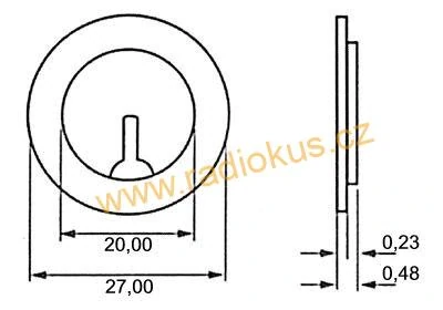 Piezoměnič pr. 27mm 90dB/10cm/4,2kHz bez krytu