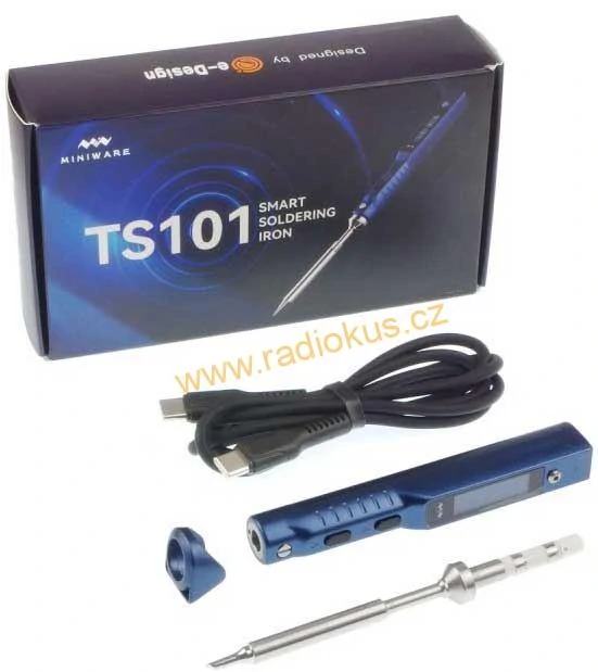 Pájecí pero Miniware TS101 s hrotem BC2 max.65W, modré