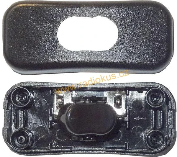 Kabelový spínač jednoduchý , 2A/250V , kolébkový , černý