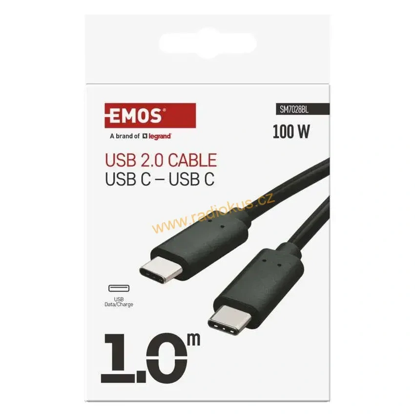 USB kabel 2.0 USB C vidlice - USB C vidlice 1m černý, Quick charge , max 100W