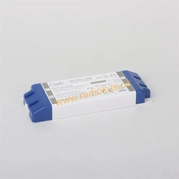 Síťový napájecí zdroj 12V/ 3,3A / 40W GETI GPS40, IP20 , kryté svorky