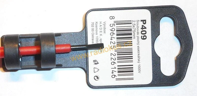 Šroubovák plochý 2,5x75 elektro