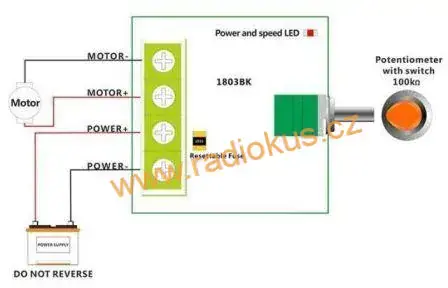 M 454 - Regulátor otáček PWM stejnosměrných motorů do 2A