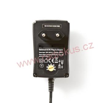 Univerzální síťový adaptér 1500mA, stabilizovaný, výměnné konektory