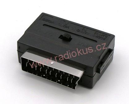 Redukce SCART vidlice / 3 x CINCH zásuvka + SVHS zásuvka s přepínačem