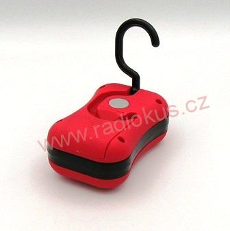 Ruční LED svítilna 3534, 1 x 2W + 4 x LED 5mm , 3xAAA , červená