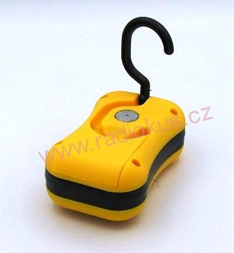 Ruční LED svítilna 3534, 1 x 2W + 4 x LED 5mm , 3xAAA , žlutá