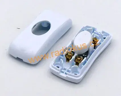 Kabelový spínač dvojitý , 2A/250V , kolébkový , bílý