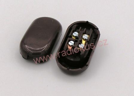 Kabelový spínač jednoduchý , 0,5A/250V , kolébkový , hnědý