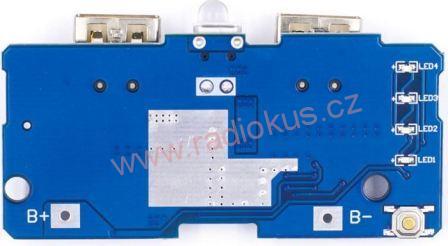 M 404 - Napájecí modul, step-up měnič vst. 3,7V  výst. 5V +nabíječka Li-Ion