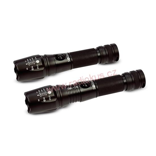 Solight profesionální nabíjecí LED svítilna, T6 XML Cree LED, 600lm, Li-Ion