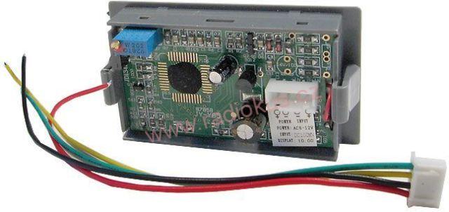 Voltmetr panelový LCD MP 600V~ , napájení 6-12V , podsvícený modrou LED