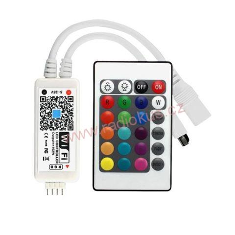 LED světelný pás Wifi Smart, RGB, 5m, sada s adaptérem a dálkovým ovladačem 