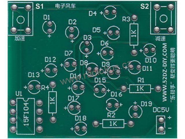 Blikající větrník - elektronická stavebnice