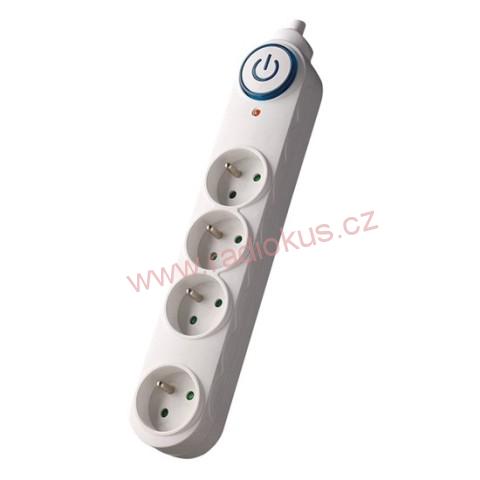 Přepěťová ochrana, 150J, 4 zásuvky, 1,5m, bílá