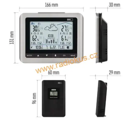 Meteostanice domácí E 0316 bezdrátová LCD