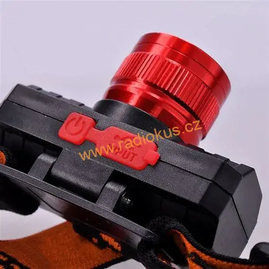 LED čelová nabíjecí svítilna, 3W,150lm, zoom, Li-Ion