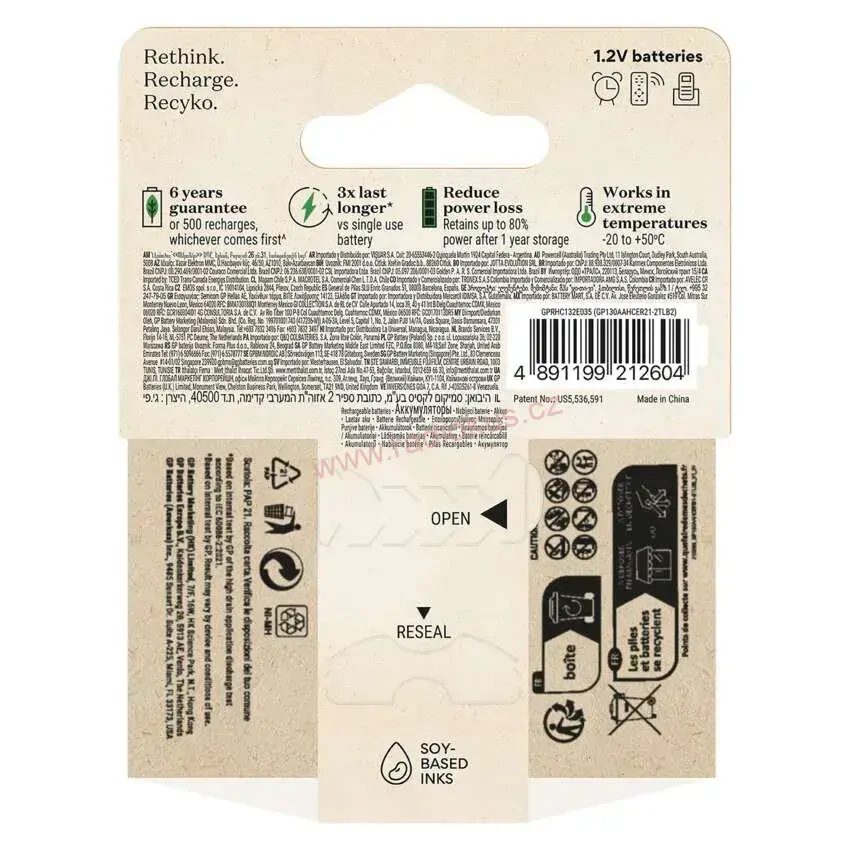 GP ReCyko+ 1300 AA nabíjecí baterie - sada 2 ks