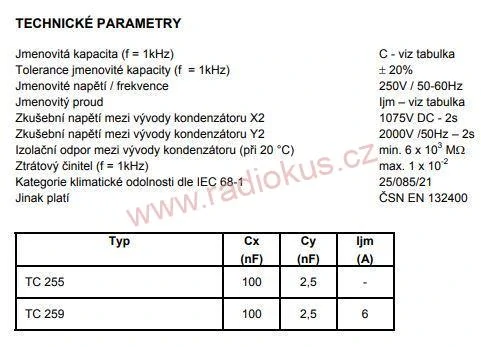TC 259 odrušovací kondenzátor 5 vývodů