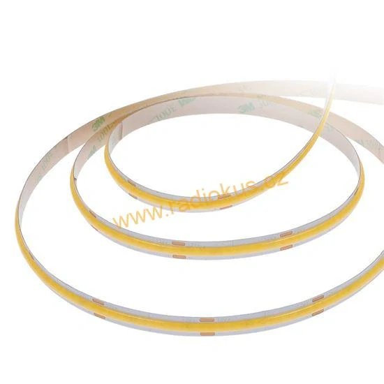 LED COB pásek, sada s adaptérem, vypínač, 5m, 8W/m, 800lm/m, neutrální bílá