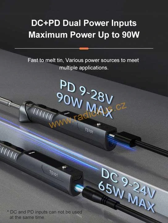 Pájecí pero Miniware TS101 s hrotem BC2 max.65W, modré