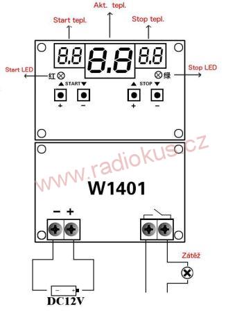 M 451 - Digitální termostat W1401, -9 až 99°C