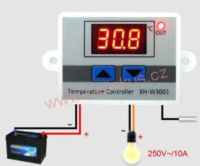 M 452 - Digitální termostat XH-W3001, -50 až +110°C, napájení 12V