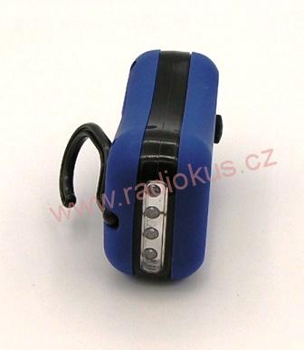 Ruční LED svítilna 3534, 1 x 2W + 4 x LED 5mm , 3xAAA , modrá