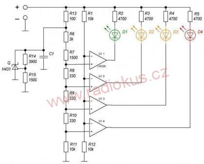 M 447 - Indikátor napětí 11-15V v palubní síti automobilu, modul XD-82B
