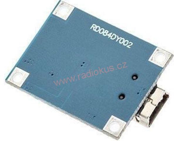 M 401 - Nabíječka Li-Ion článku 1A, modul s IO TP4056 , Micro USB