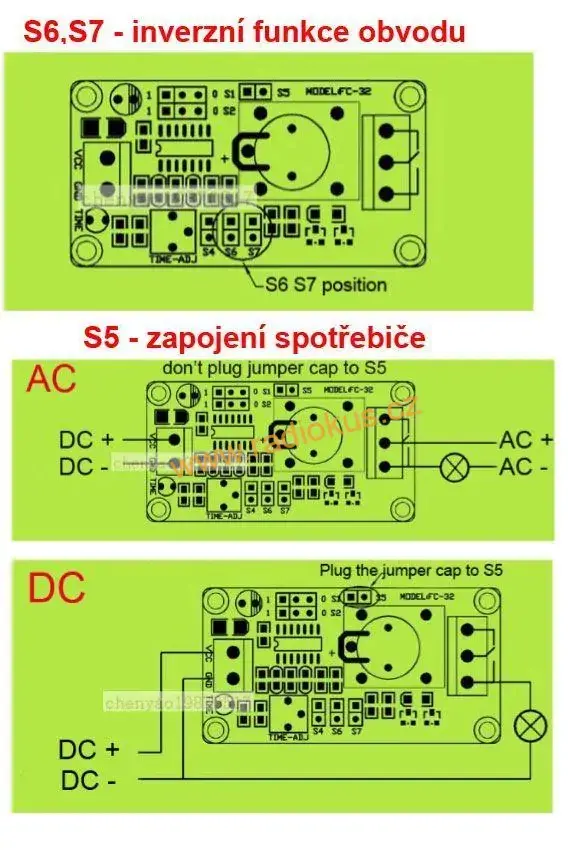 M 482C Časový spínač FC-32 0,1sec-1hod s relé, napájení 12V