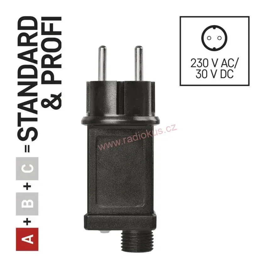 Napájecí zdroj pro vánoční spojovací osvětlení Standard/Profi,  30V DC , vnitřní i venkovní , časovač