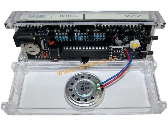 Digitální hodiny LED- bílé s teploměrem a reproduktorem - stavebnice