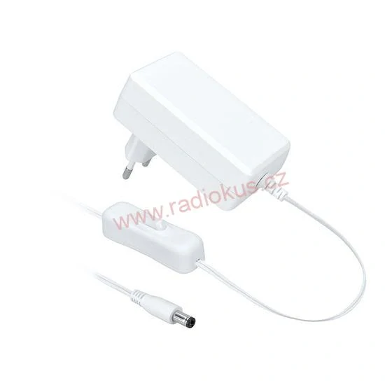 LED COB pásek, sada s adaptérem, vypínač, 5m, 8W/m, 800lm/m, teplá bílá