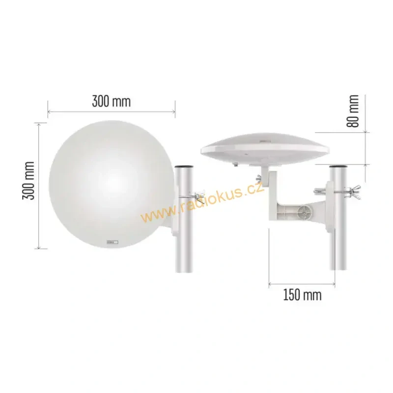Anténa univerzální VILLAGE MOON–V900, DVB-T2, FM, DAB, filtr LTE/4G/5G