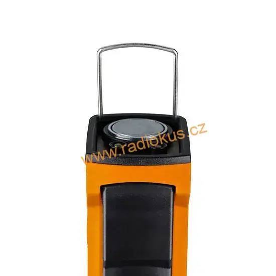 Pracovní nabíjecí LED lampa, 500lm + 70lm, COB, Li-Ion, USB, černooranžová