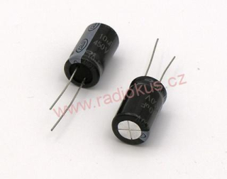 10uF/450V elektrolytický radiální kondenzátor 105°C