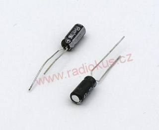47uF/25V elektrolytický radiální kondenzátor 105°C