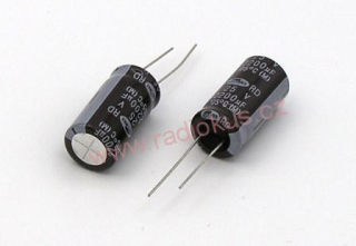 2200uF/25V elektrolytický radiální kondenzátor 105°C