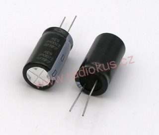 2200uF/63V elektrolytický radiální kondenzátor 105°C