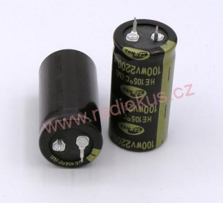 2200uF/100V elektrolytický radiální kondenzátor 105°C