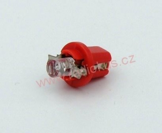 LED žárovka 12V , červená , 0,25W , B8,5D