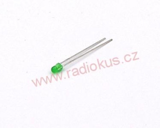 LED 3mm zelená difuzní , nízkoodběrová