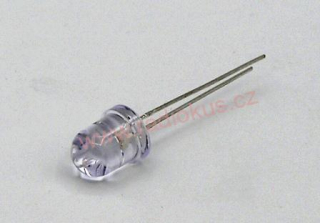 LED 8mm studená bílá super čirá