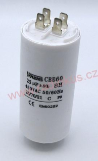 Motorový kondenzátor 25uF / 450V AC 