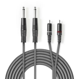 Kabel 2 x CINCH vidlice / 2x Jack 6,3mm mono vidlice 1,5m