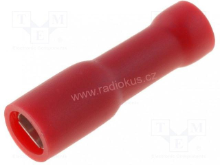 Faston 2,8mm zásuvka celoizolovaná červená