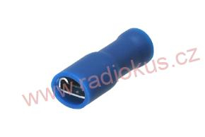 Faston 4,8mm zásuvka celoizolovaná modrá